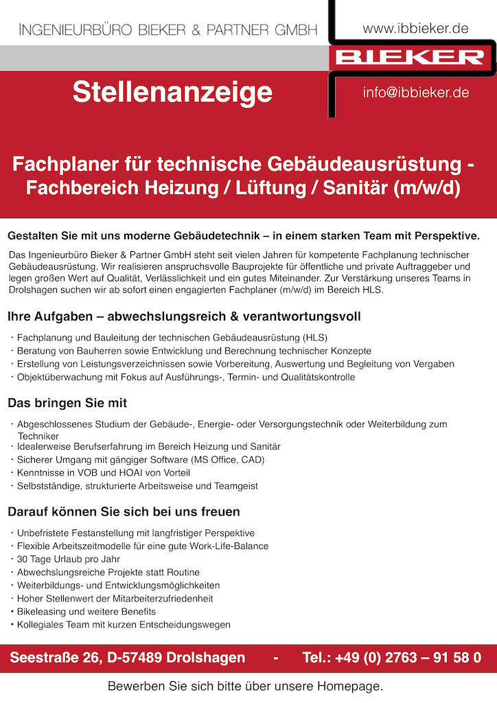 Stellenanzeige - IBBieker